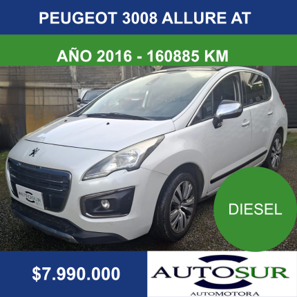 PEUGEOT 3008 ALLURE BLUE HDI AT - 2016